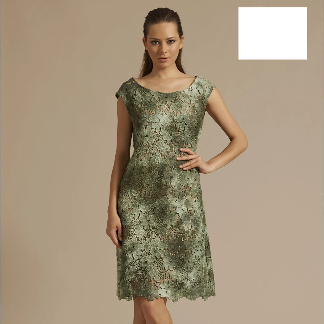 Robe Avec Macramé Sans Manches 100% Coton, Oscaltio 5752-010 1 Robe Avec Macramé Sans Manches 100% Coton, Oscaltio 5752-010