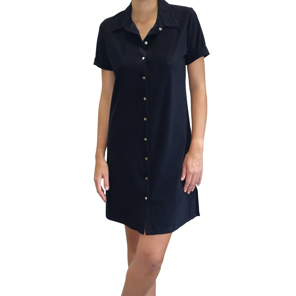 Robe Chemise Manches Courtes, Clemy, Pain De Sucre RO015228-NO 1 Robe Chemise Manches Courtes, Clemy, Pain De Sucre RO015228-NO