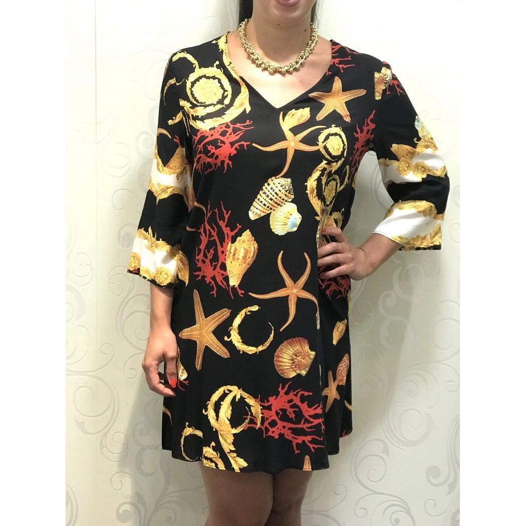 Robe Courte Manches Longues, Chiara Fiorini CF0745-11 2 Robe Courte Manches Longues, Chiara Fiorini CF0745-11 – Image 2