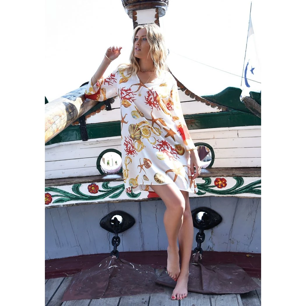 Robe Courte Manches Longues, Chiara Fiorini CF0745-BL 2 Robe Courte Manches Longues, Chiara Fiorini CF0745-BL – Image 2