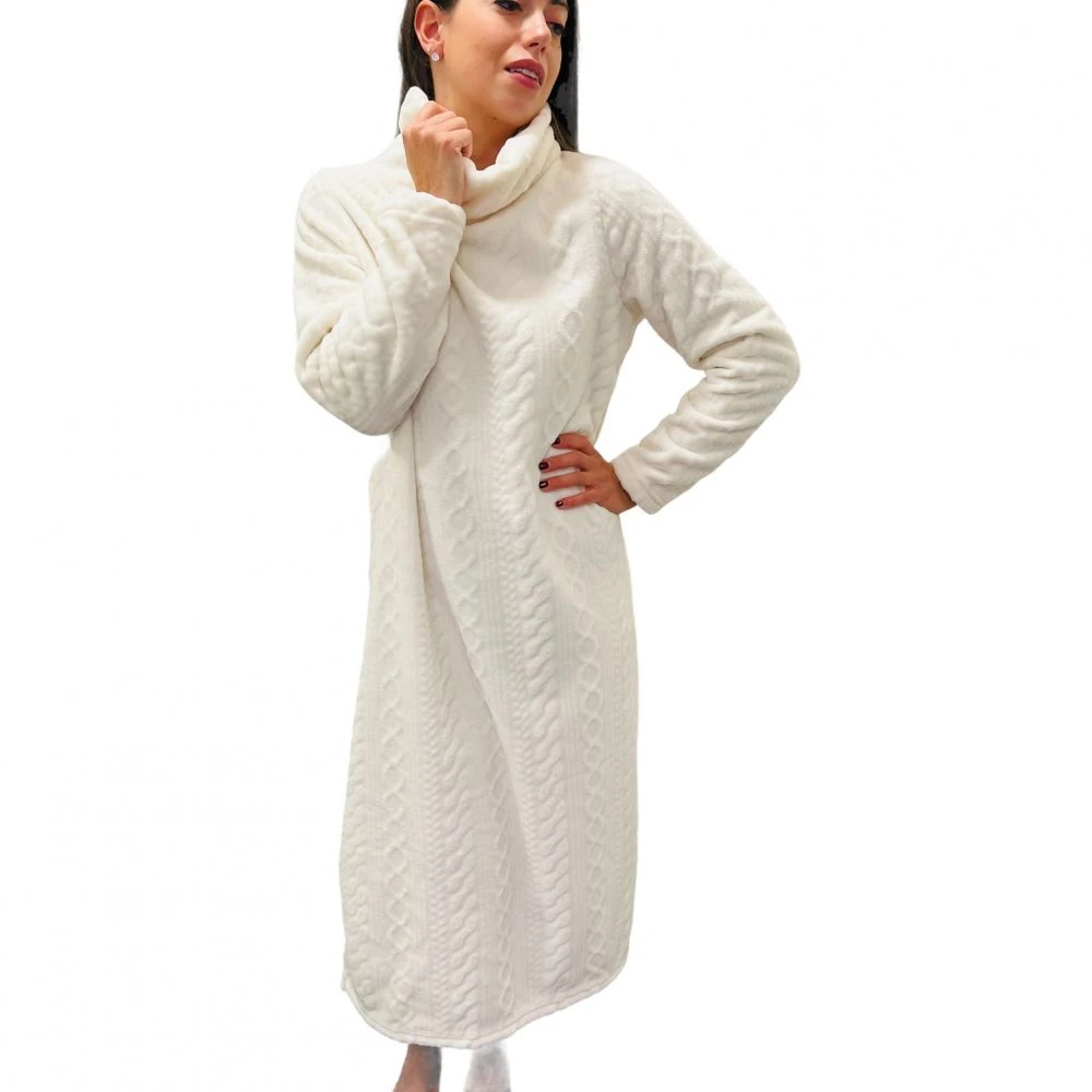 Robe D'Intérieur Polaire, Elaine, Peignora 13H22032-ECRU 3 Robe D'Intérieur Polaire, Elaine, Peignora 13H22032-ECRU – Image 3