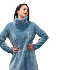 Robe D'Intérieur Polaire, Elaine, Peignora 13H22032-GLACIER -Le Charme Intime robe d interieur polaire elaine peignora 13h22032 glacier 1