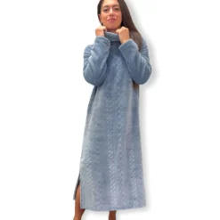 Robe D'Intérieur Polaire, Elaine, Peignora 13H22032-GLACIER -Le Charme Intime robe d interieur polaire elaine peignora 13h22032 glacier 3