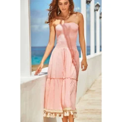 Robe Longue Bustier Sans Manches, Joy 100% Modal, Iconique IC20-069-PE