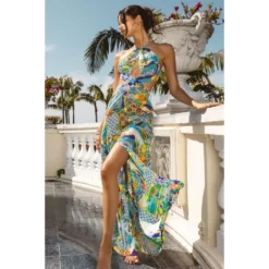 Robe Longue Dos Croisée, Amalfi, Luli Fama L725K77-111