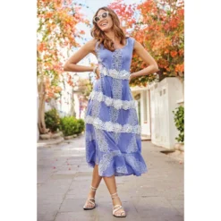 Robe Longue, Lipari, Iconique IC23-002-BLEU