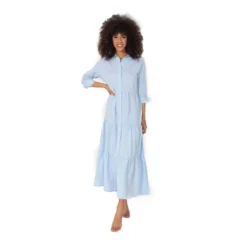 Robe Longue Manches Longues, Ana, Iconique IC23-049-BLEU