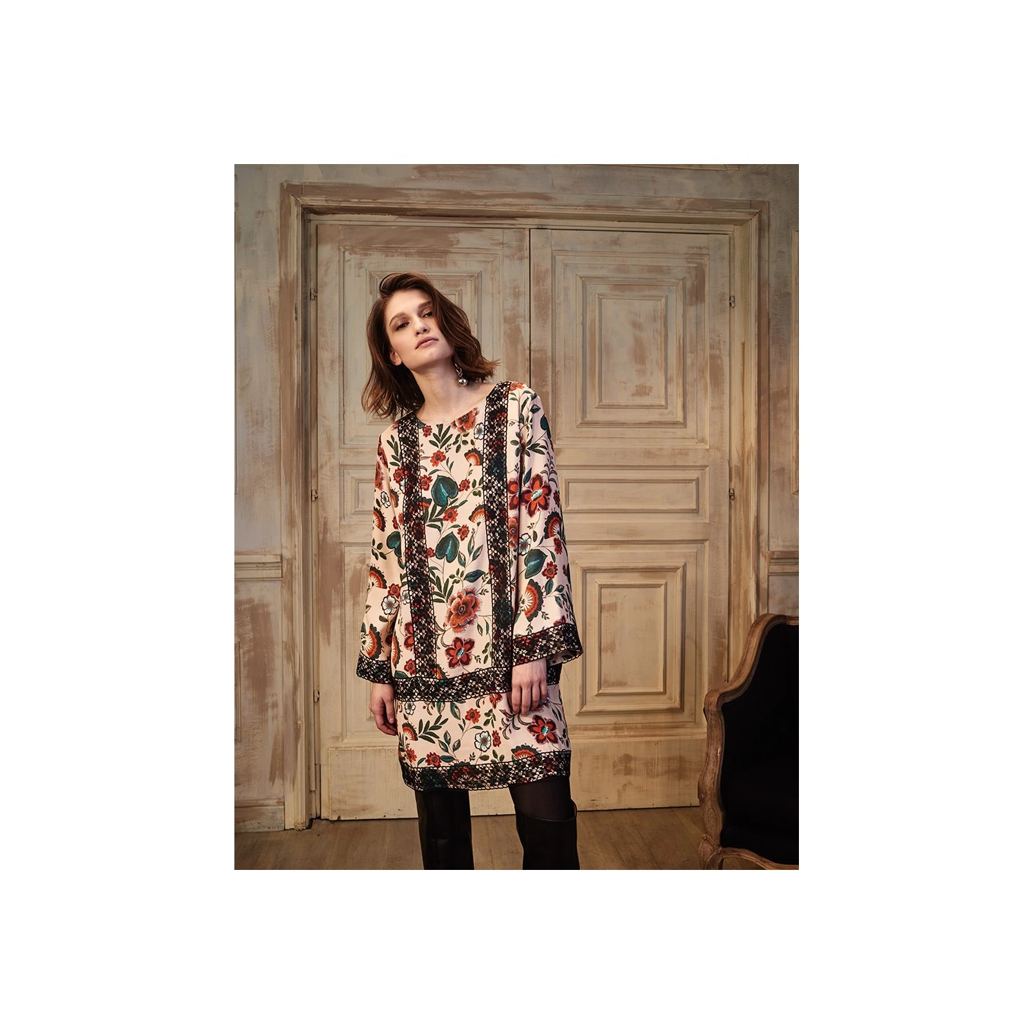 Robe Manches Longues, Raffaela D'Angelo RD10ABF54-CRE 1 Robe Manches Longues, Raffaela D'Angelo RD10ABF54-CRE