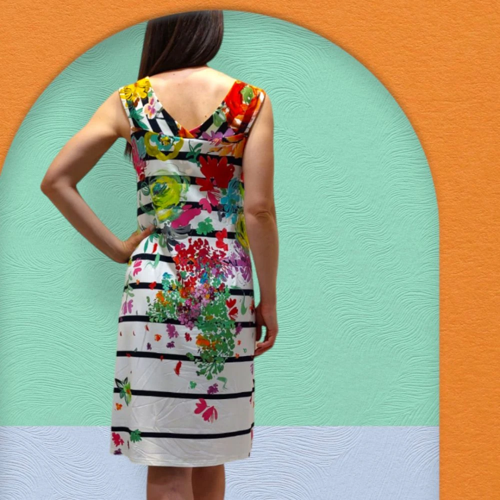 Robe Sans Manches, Morea , Barandi MOREA-1-BLANC 2 Robe Sans Manches, Morea , Barandi MOREA-1-BLANC – Image 2